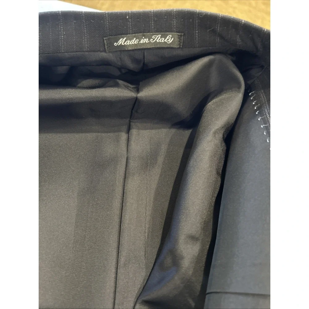 Pal Zileri Gruppo ForAll Suit Mens 40R Black Pinstripe Loro Piana Wool 2pc Italy